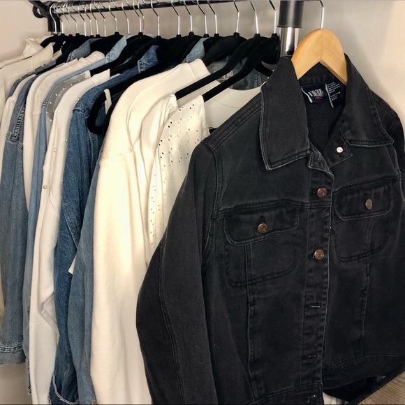 Bill Blass | Jacket | Black 100% Cotton Denim Jacket - Picture 6 of 7